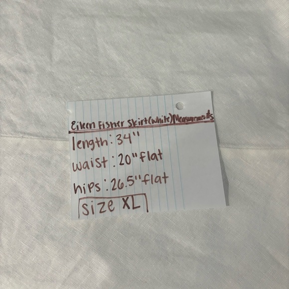 Eileen Fisher 100% Linen A-Line Midi White Minimalist Size XL Skirt - Picture 5 of 13